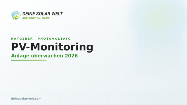 PV-Monitoring: Anlage überwachen & Erträge sichern