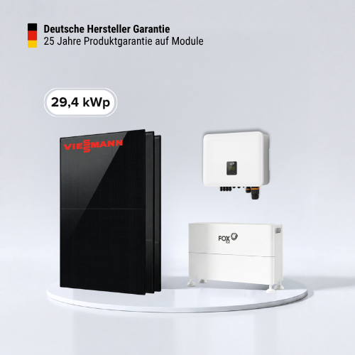 29,44 kWp Viessmann Photovoltaik-Komplettpaket mit Fox ESS EQ Speicher 6,4 kWh