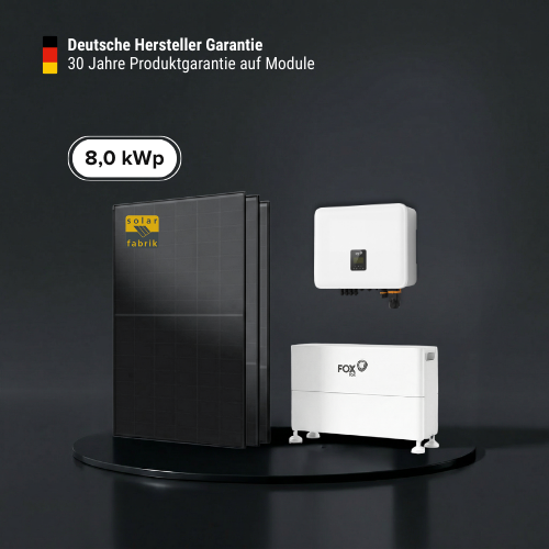 8,0 kWp Photovoltaik-Komplettpaket mit Fox ESS EQ Speicher 6,4 kWh