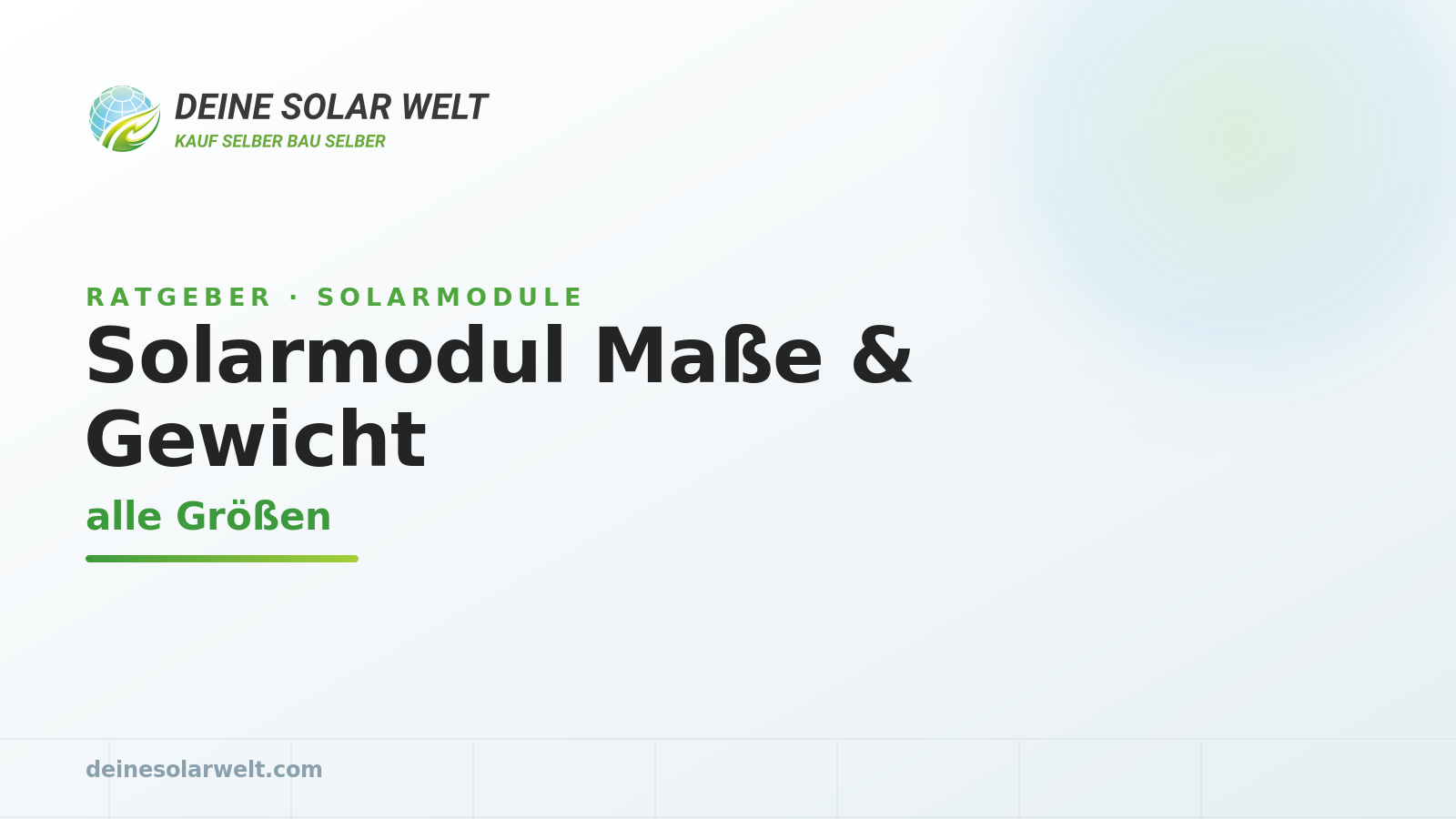 Solarmodul Maße & Gewicht: alle Größen