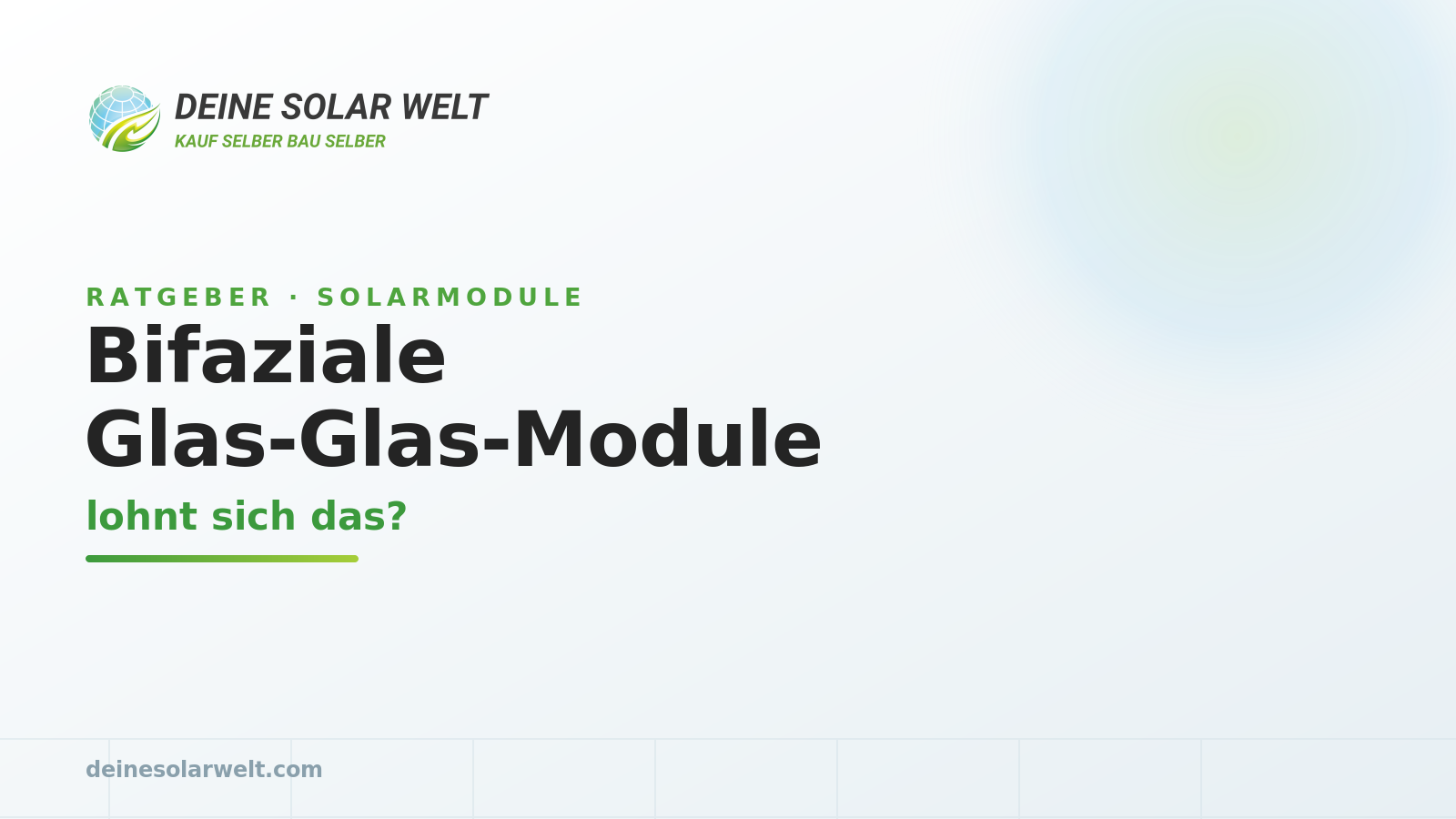 Bifaziale Glas-Glas-Module: lohnt sich das?