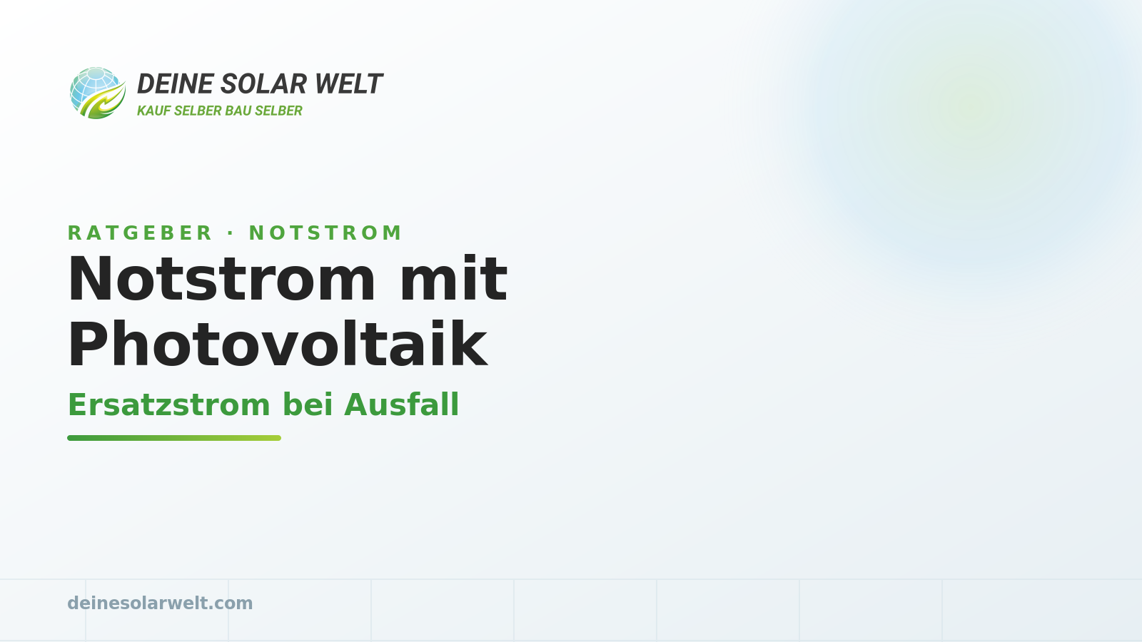 Notstrom mit Photovoltaik: Ersatzstrom bei Ausfall
