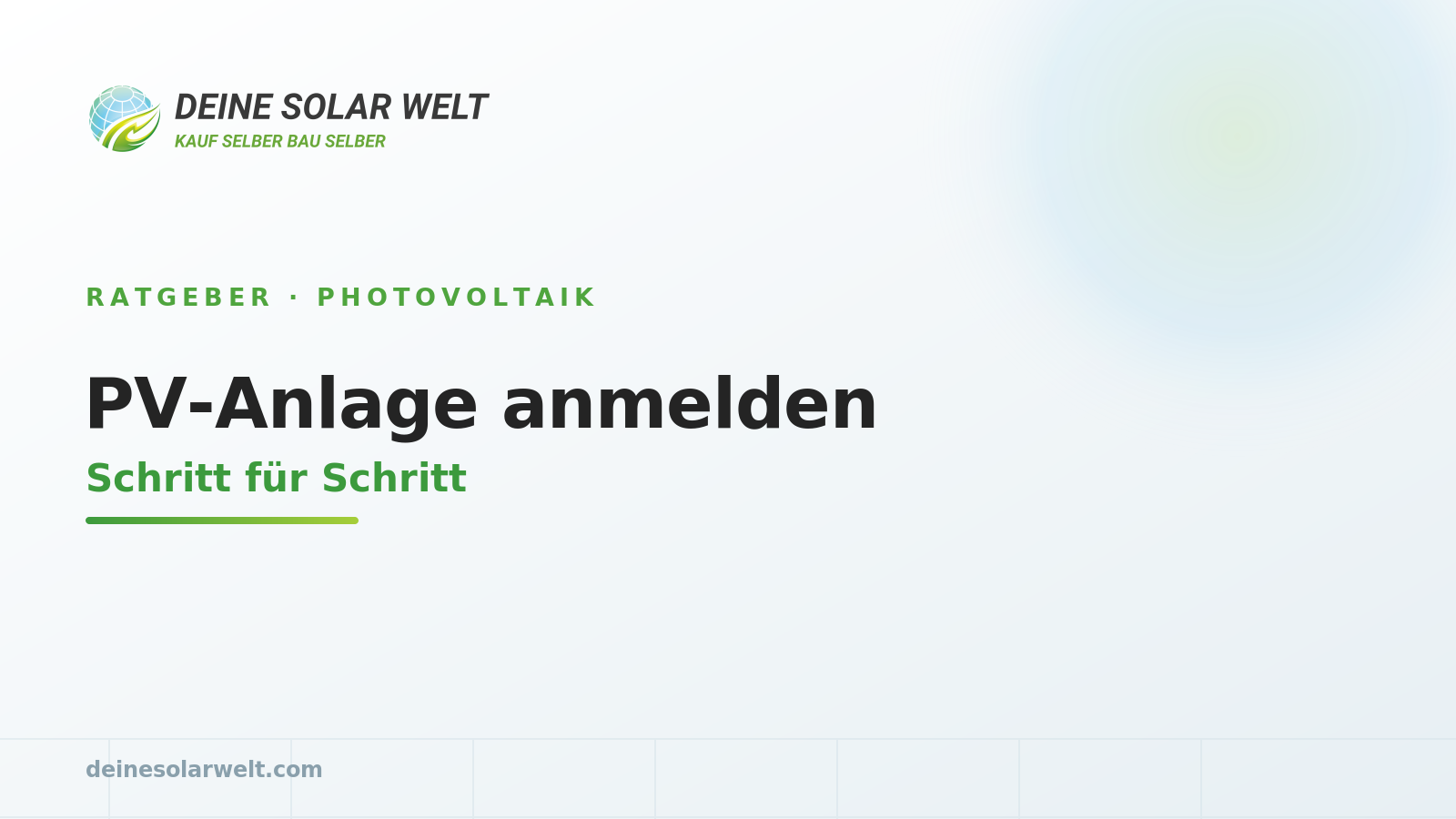 PV-Anlage anmelden: Schritt für Schritt