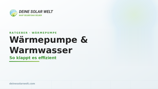 Wärmepumpe & Warmwasser: so klappt es effizient (2026)
