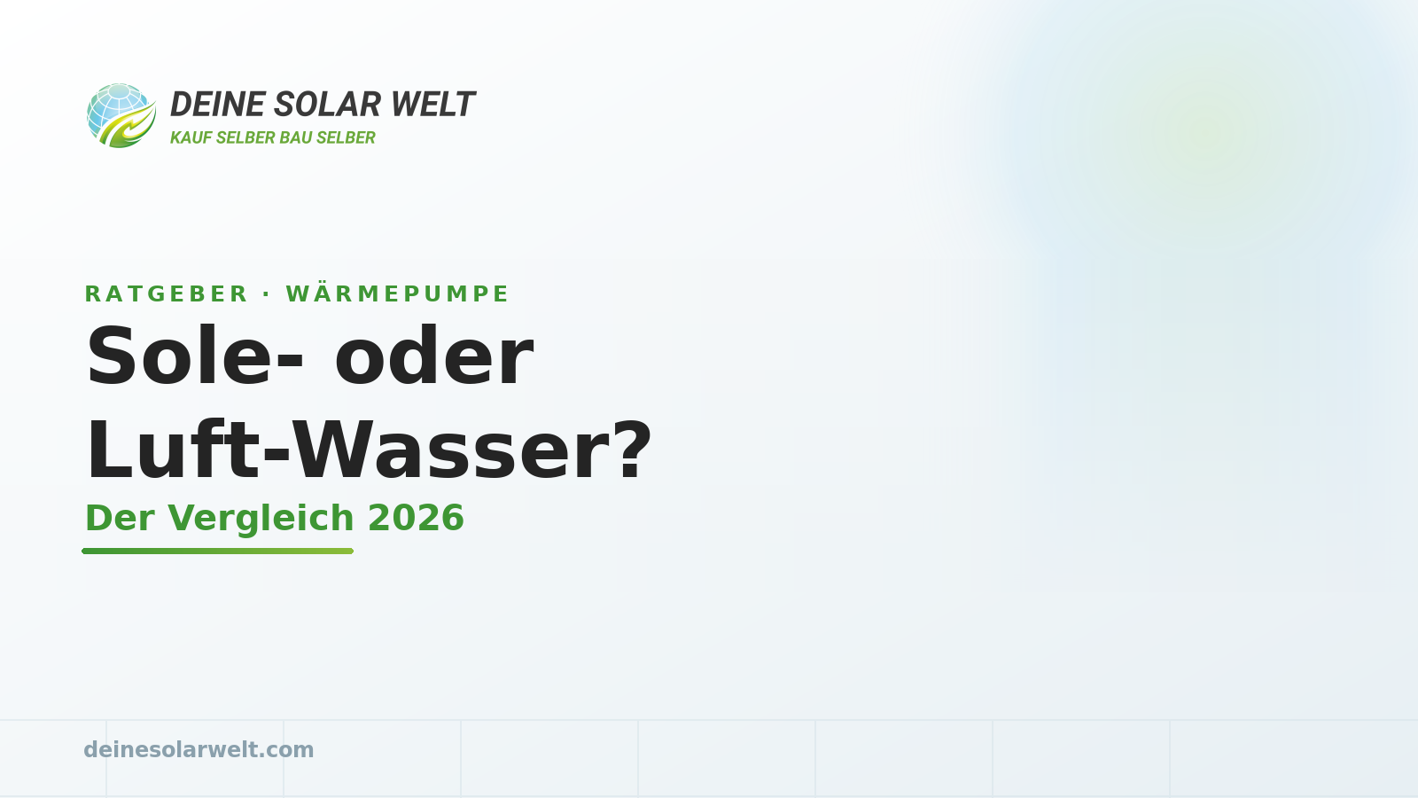 Sole-Wasser- vs. Luft-Wasser-Wärmepumpe: der Vergleich (2026)