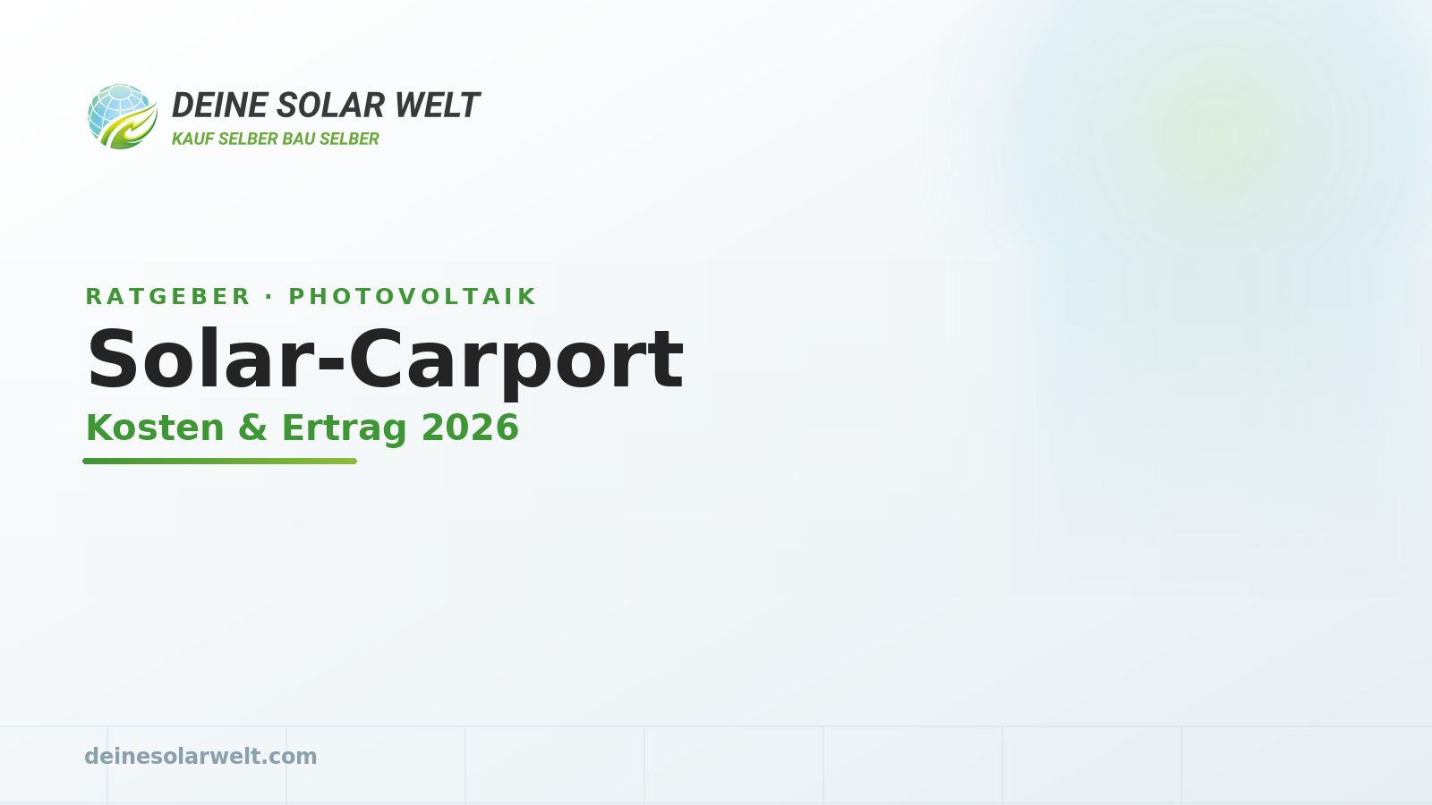 Solar-Carport: Kosten, Ertrag & lohnt sich das? (2026)