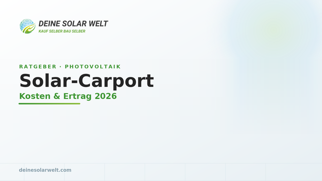 Solar-Carport: Kosten, Ertrag & lohnt sich das? (2026)