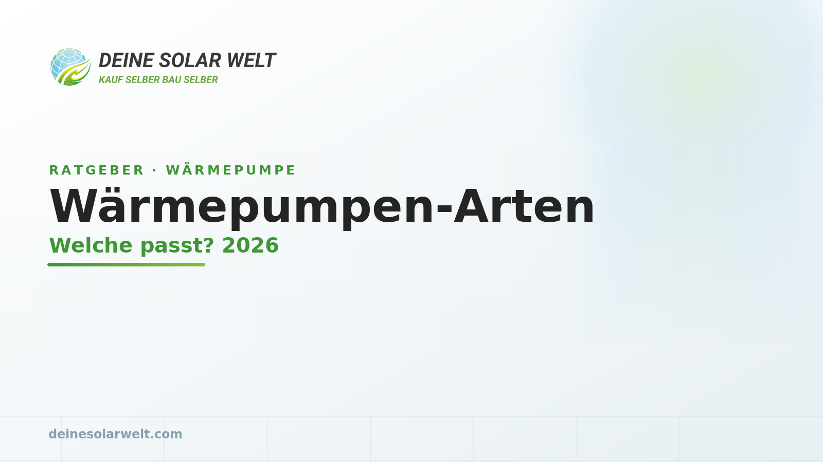 Wärmepumpen-Arten im Vergleich: welche passt zu dir? (2026)