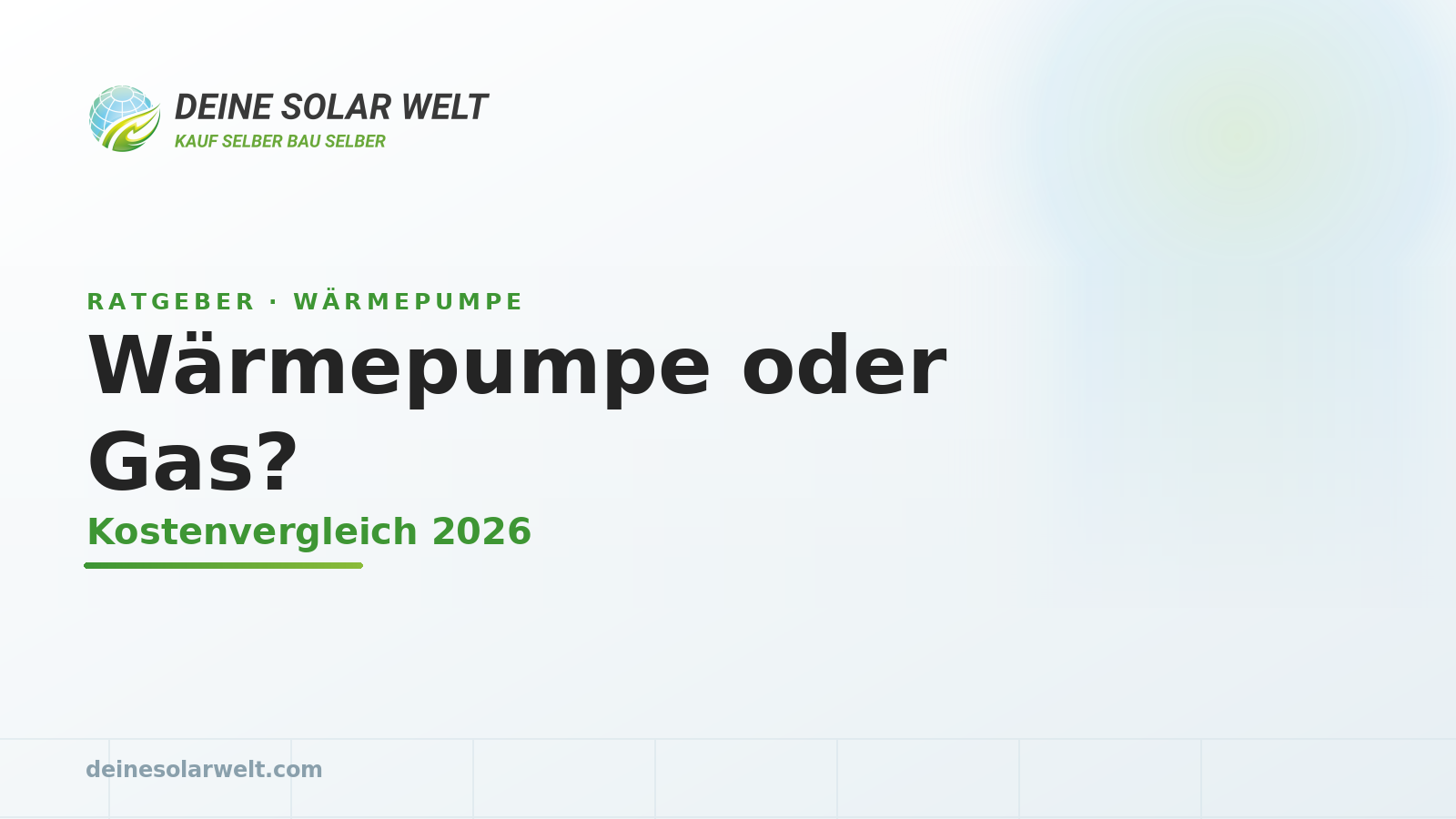 Wärmepumpe oder Gasheizung? Der Kostenvergleich 2026