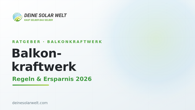 Balkonkraftwerk 2026: Funktion, Regeln & Ersparnis