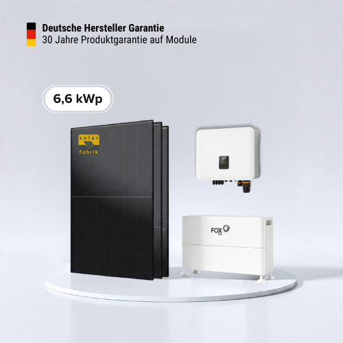 6,6 kWp Photovoltaik-Komplettpaket mit Fox ESS EQ Speicher 6,4 kWh