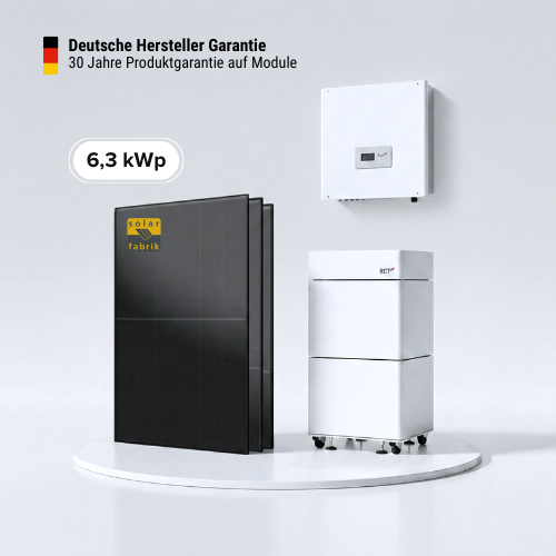 Solarkomplettpaket 6,3 kWp – RCT Speicher – SolarFabrik 450 W – RCT Power DC 6.0